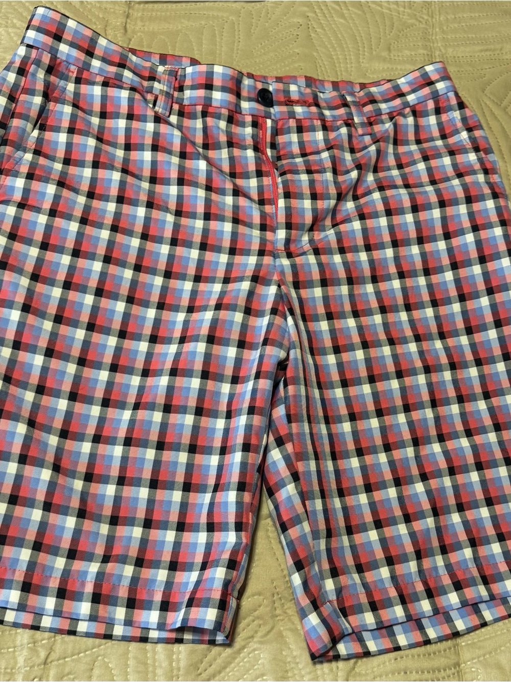 IZOD Men's Multicolor Gingham Golf Shorts Sz 30